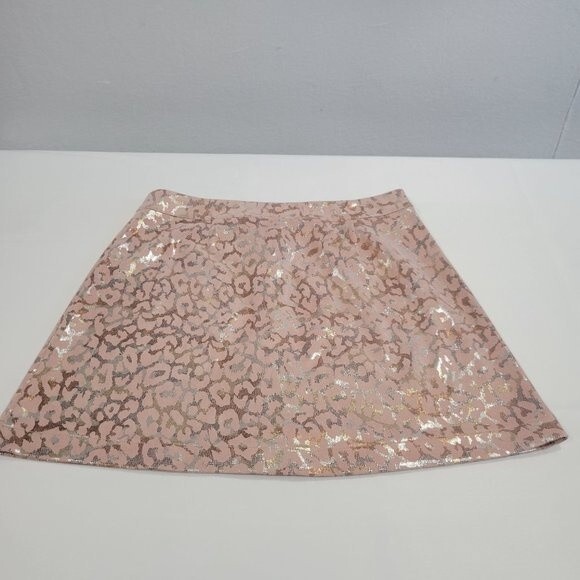 Morgan Claire Pink and Metallic Skirt with Zipper Front Size M - Picture 3 of 8